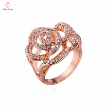 Dubai Light Weight Einstellung ohne Stein Krone Gold Ring, 1 2 3 Gramm Design Phantasie Blume Form Rose Gold Ring